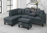 "Cozy Gathering: Inviting 6-Seater Fabric Sectional Sofa"