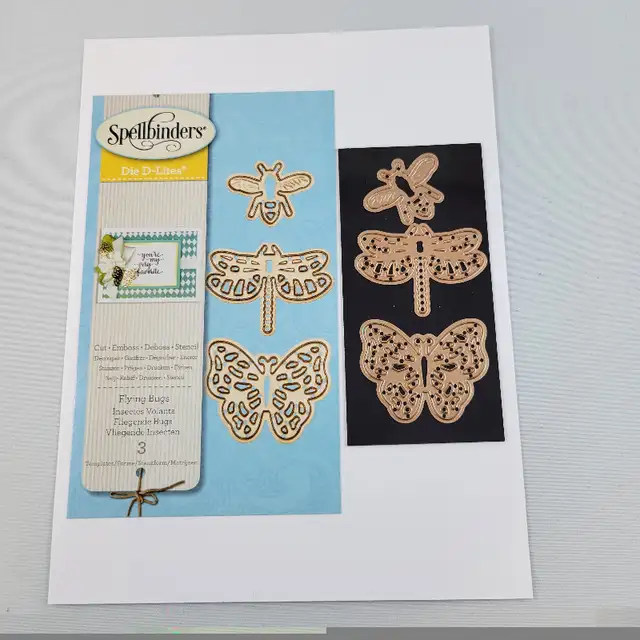 Flying Bugs Spellbinders Metal Die Cut Set Die D-Lites Bee Drago in Hobbies & Crafts in Strathcona County - Image 3