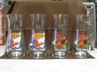 Four Tall Red Lobster Glasses plus Three