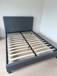 Brand new fabric queen bed frame on sale