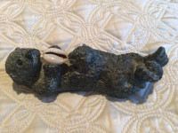 Vintage and Rare! Jolin Canada soapstone otter and baby statue
