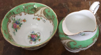 Vintage Tuscan Fine English, cremiere et bol sucrier, porcelaine