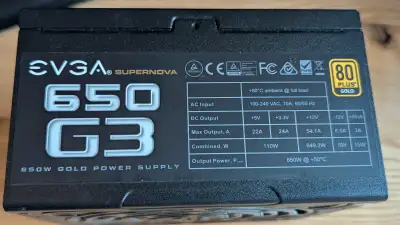 PSU EVGA Supernova 650W G3 80 Plus Gold, View more