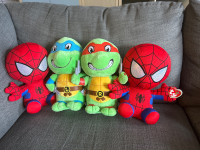 New TMNT and Spiderman Ty Plushies 