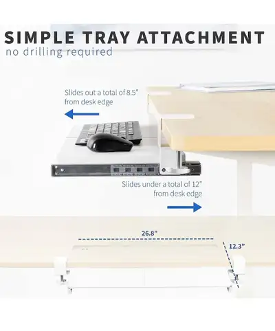 Clamp-on keyboard mouse desk slider, View more