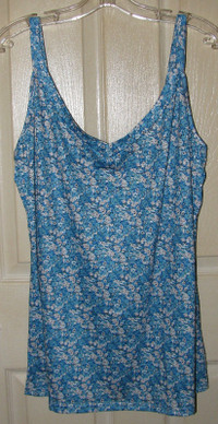 Womens Blue Floral Tank Top Size Large Brand New