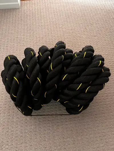 Black Battle Rope with Yellow Accents, View more