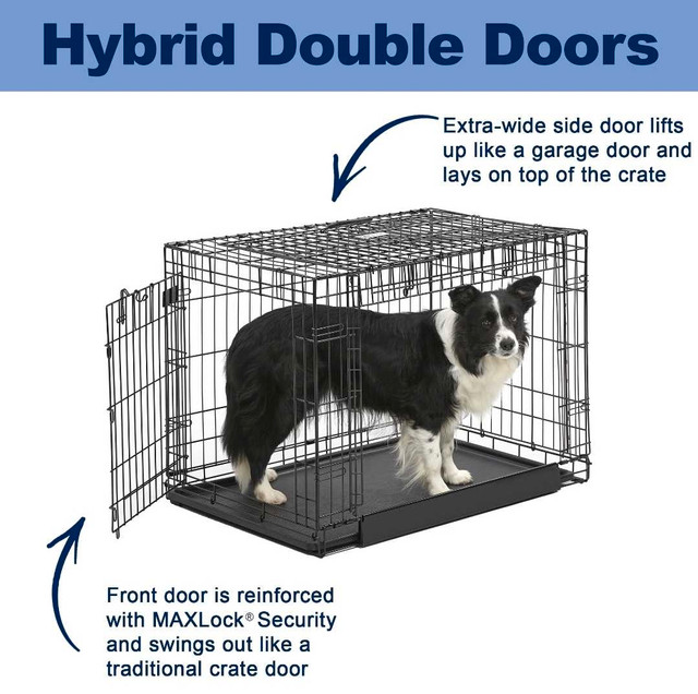 Cage pour chien moyen ou 2 petits, 2 portes. dans Accessoires  à Laval/Rive Nord