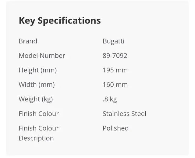 Bugatti Via Roma 1.4L Polished Kettle 89-7092 in Kitchen & Dining Wares in Edmonton - Image 9