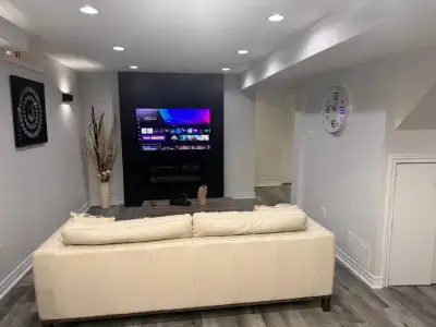 Experience modern living in this beautifully renovated 1 .5 bedroom basement apartment, available fo...