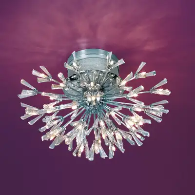 Spectacular 43-Light Chrome and Crystal Showpiece by Eurofase, View more