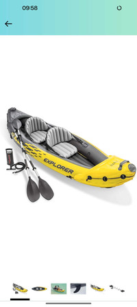 Inflatable kayak + boat + life jacket 