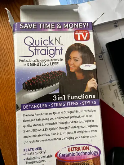 NEW QUICK N' STRAIGHT 3 IN 1 HAIR STRAIGHTENERSAS PICTURED, View more