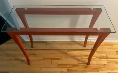 Modern Glass Console Table, Made in Canada | Mint Condition, View more