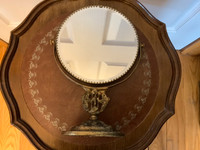 Vintage Ornate Brass Double Sided Vanity Mirror