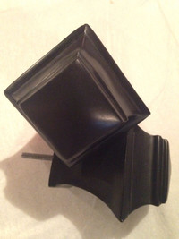 TWO BLACK SQUARE CURTAIN ROD   FINIALS