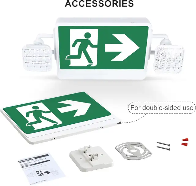 Qllite Running Man Exit Sign LED Emergency Light with Battery B