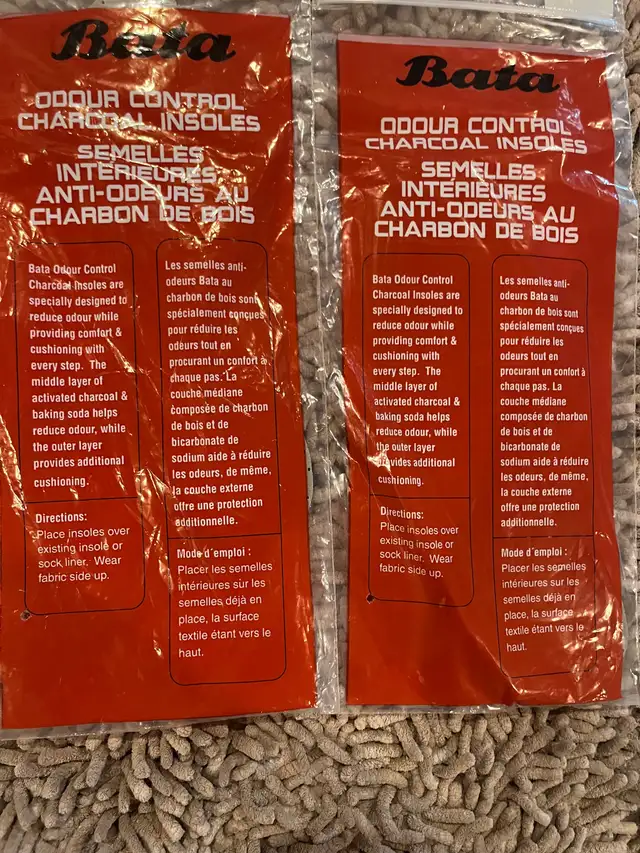 2 sets of women’s odor control insoles - ladies 7-8.562863262609923123