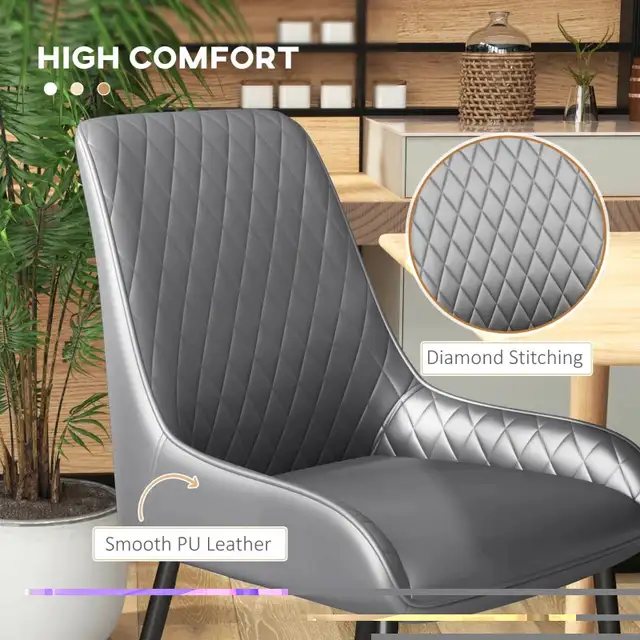 PU Leather Kitchen Chair with Metal Legs for Dining Room, Livin in Chairs & Recliners in Markham / York Region - Image 4