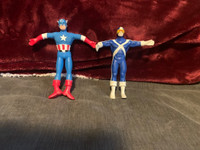 2 -Just Toys 6" Bendable Bendie Figures ~1989 / Captain & Cylcop