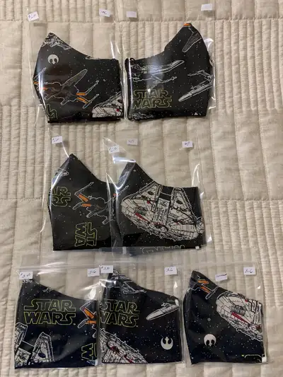 Star Wars cloth face masks in 4 sizes, View more