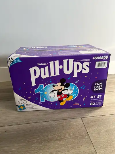 Huggies Pull ups 4T/5T 82 count Brand new in a box-UNOPENED. . If ad is still up, the item is still...