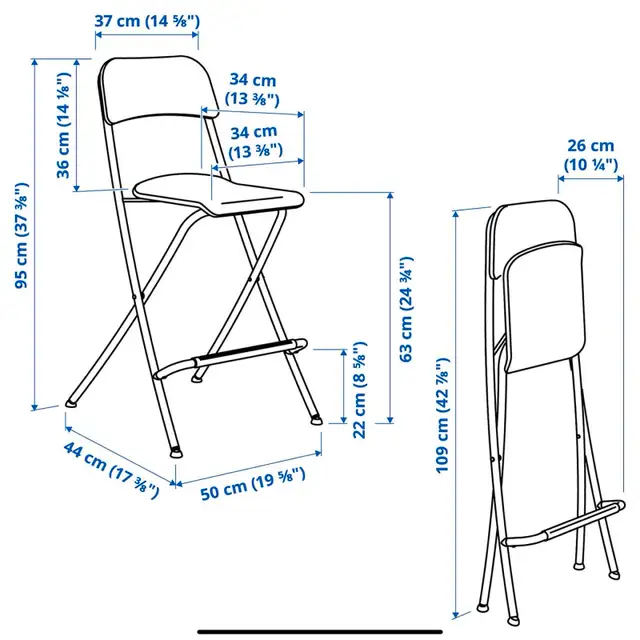IKEA Franklin Foldable Bar Stool / Chair in Chairs & Recliners in Barrie - Image 5