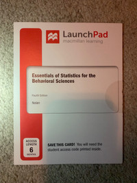 Essentials of Statistics for the Behavioural Sciences LaunchPad