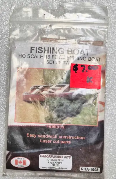 OSBORN MODEL KITS HO 16 FOOT FISHING BOATS (2) ITEM IS IN NEW CONDITION ASKING $3 LOCAL PICK-UP PREF...