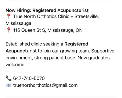 Now Hiring: Registered Acupuncturist, View more