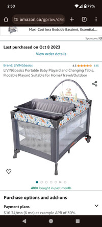 Playard and changing table for babies