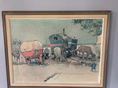 Vintage Pioneer Wagon Print, View more