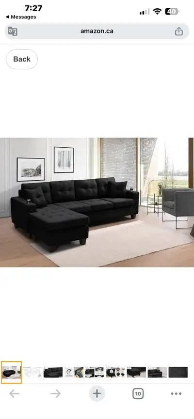 Black Sectional Couch, View more