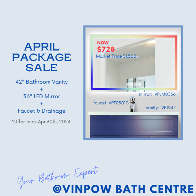 FREE FAUCET ($79) WITH EVERY $500 PURCHASE!! ONLY IN APRIL!! in Bathwares in Mississauga / Peel Region - Image 2