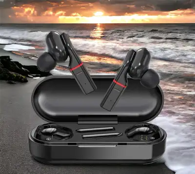 SEALED Wireless Bluetooth 5.0 Sport EarPods Waterproof, Black, View more