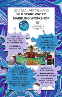 Join Us!   Silk Scarf Marbling Workshop at RoyalTea!