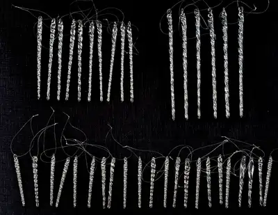 38 Clear Twisted Glass Icicle Ornaments by Kurt Adler, View more