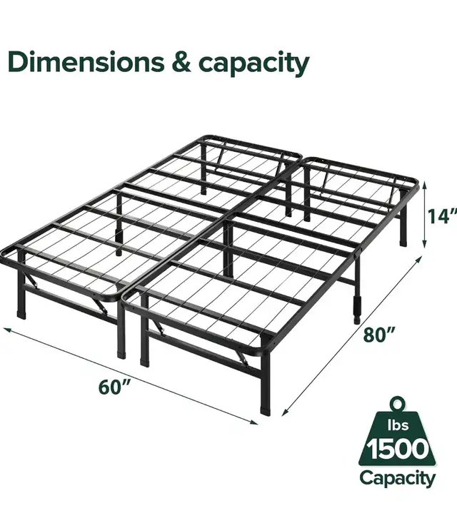 Zinus Queen Bed Frame - Tool free assembly in Beds & Mattresses in Delta/Surrey/Langley - Image 5
