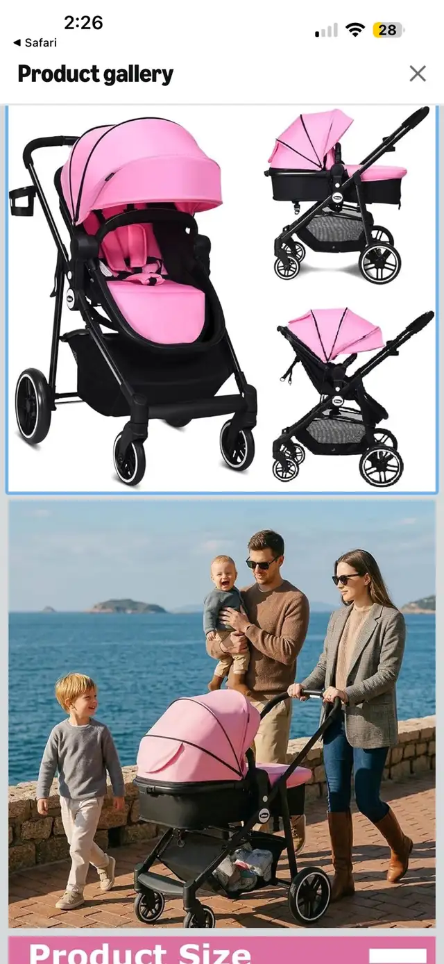 pink baby stroller in Strollers, Carriers & Car Seats in Mississauga / Peel Region - Image 2