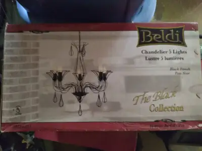CHANDELIER  5 LUMIERE BELDI FINI NOIR, View more