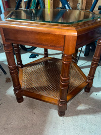 Vintage Rattan Wooden Table