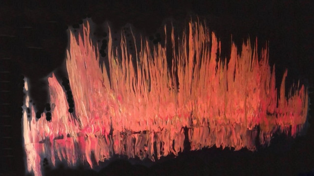 Original 72"x36" Acrylic "Wall of Fire" painting in Arts & Collectibles in Edmonton - Image 3