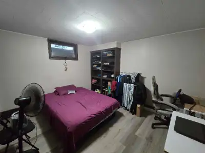 Room available in a 4 bedroom 1 bathroom basement apartment from August 1st. Spacious bedroom with w...