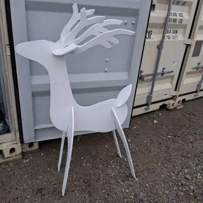 Wooden White Buck Deer 5 high' by 3' length, View more