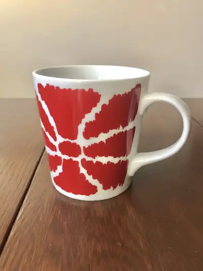 Crate Barrel Coffee Tea Ceramic Mug Red White Style Design Cup, View more