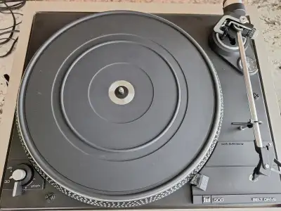 Vintage Turntable + Albums, View more