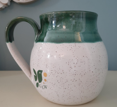 Prairie Moon Handmade Green Speckle Stoneware Art Pottery Mug, View more