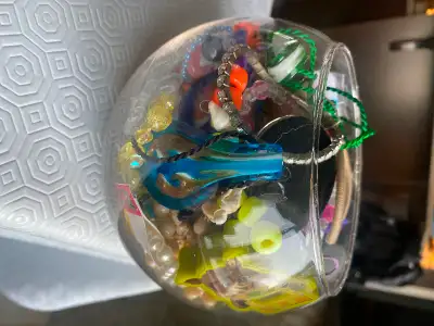 Glass Bowl Full of Costume Jewelry, View more