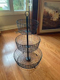 Fruit basket, 3 tiers fruit baskets metal, diameter 15”