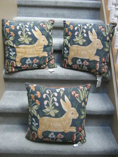 Brand New Unique Bunny Motif Accent Cushions Set of 3. $30.00 for all 3, or $15.00 each, if sold ind...
